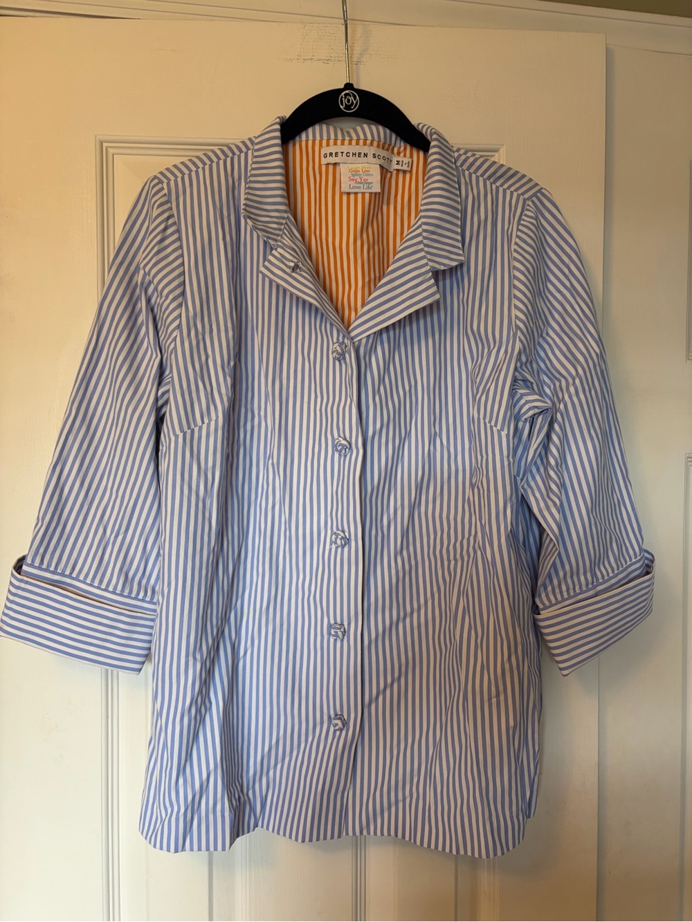 Gretchen Scott Forget Me Knot 3/4 Sleeve Button-Up Blouse Size M